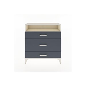 Arges Şifonyer Tek Raflı 3 Çekmeceli 88x30x96 Aytaşı-antrasit