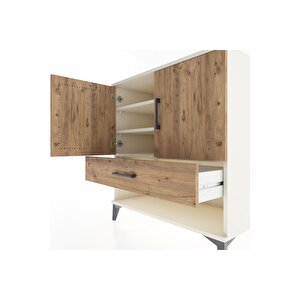 Hyperion Şifonyer 3 Raflı Tek Çekmeceli 2 Kapaklı 88x44x96 Aytaşı-çam