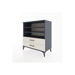 Hyperion Şifonyer 3 Raflı 2 Çekmeceli 88x44x96 Antrasit-aytaşı