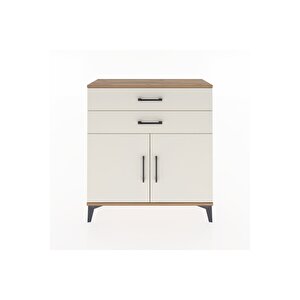 Arges Şifonyer Tek Raflı 2 Çekmeceli 2 Kapaklı 88x30x96 Çam-aytaşı