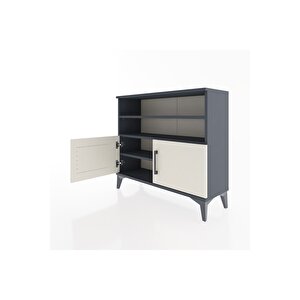 Arges Şifonyer 3 Raflı 2 Kapaklı 88x30x80 Antrasit-aytaşı