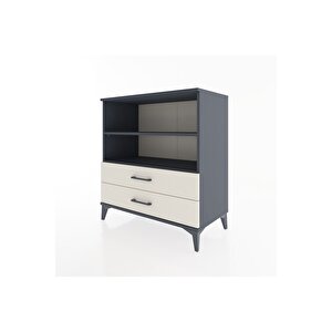 Hyperion Şifonyer 2 Raflı 2 Çekmeceli 88x44x96 Antrasit-aytaşı
