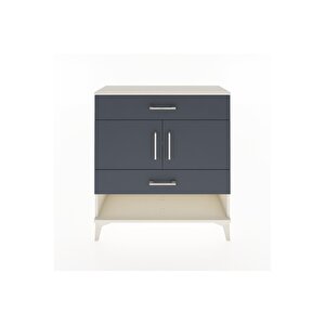 Arges Şifonyer 2 Raflı 2 Çekmeceli 2 Kapaklı 88x30x96 Aytaşı-antrasit