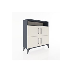 Arges Şifonyer 4 Raflı 4 Kapaklı 88x30x96 Antrasit-aytaşı