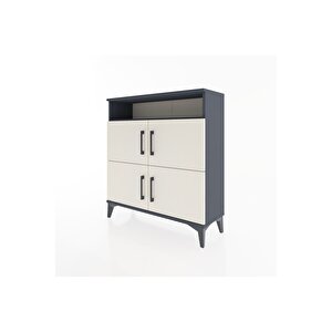 Arges Şifonyer 4 Raflı 4 Kapaklı 88x30x96 Antrasit-aytaşı