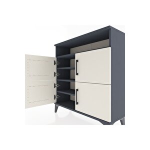 Arges Şifonyer 4 Raflı 4 Kapaklı 88x30x96 Antrasit-aytaşı