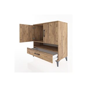 Hyperion Şifonyer 2 Raflı Tek Çekmeceli 2 Kapaklı 88x44x96 Çam-çam