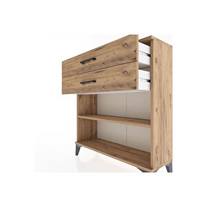 Arges Şifonyer Tek Raflı 2 Çekmeceli 88x30x96 Çam-çam