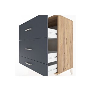 Hyperion Şifonyer 3 Çekmeceli 88x44x96 Çam-antrasit
