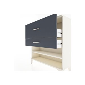 Arges Şifonyer Tek Raflı 2 Çekmeceli 88x30x96 Aytaşı-antrasit