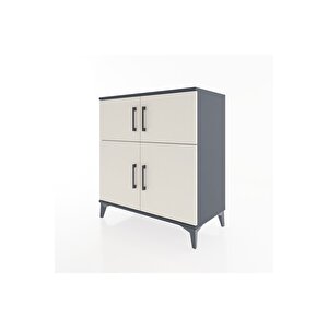 Hyperion Şifonyer 2 Raflı 4 Kapaklı 88x44x96 Antrasit-aytaşı