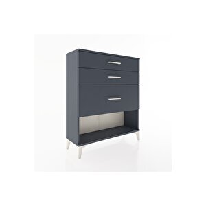 Arges Şifonyer 3 Çekmeceli 88x30x106 Antrasit-antrasit