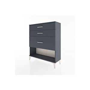 Arges Şifonyer 3 Çekmeceli 88x30x106 Antrasit-antrasit