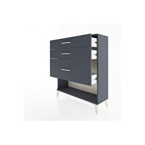 Arges Şifonyer 3 Çekmeceli 88x30x106 Antrasit-antrasit