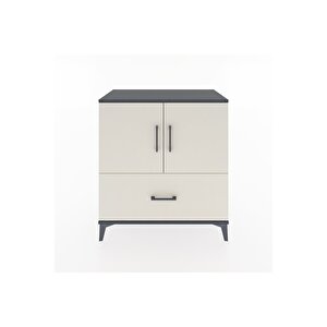 Hyperion Şifonyer 2 Raflı Tek Çekmeceli 2 Kapaklı 88x44x96 Antrasit-aytaşı