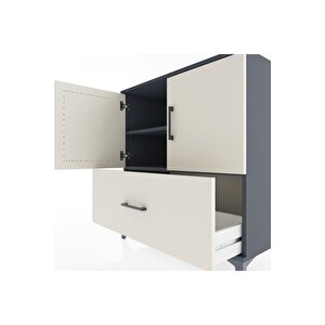 Hyperion Şifonyer 2 Raflı Tek Çekmeceli 2 Kapaklı 88x44x96 Antrasit-aytaşı