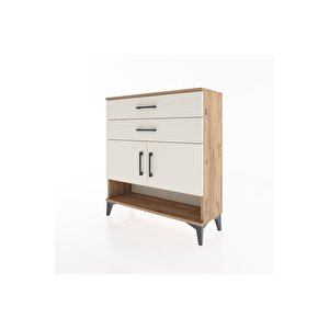Arges Şifonyer 2 Raflı 2 Çekmeceli 2 Kapaklı 88x30x96 Çam-aytaşı