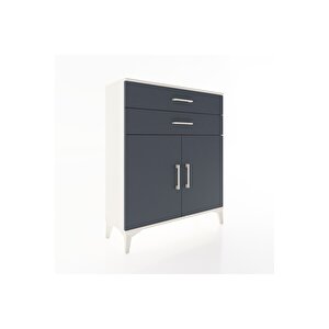 Arges Şifonyer 2 Raflı 2 Çekmeceli 2 Kapaklı 88x30x106 Aytaşı-antrasit