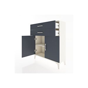 Arges Şifonyer 2 Raflı 2 Çekmeceli 2 Kapaklı 88x30x106 Aytaşı-antrasit