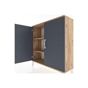 Arges Şifonyer 2 Raflı 2 Kapaklı 88x30x96 Çam-antrasit
