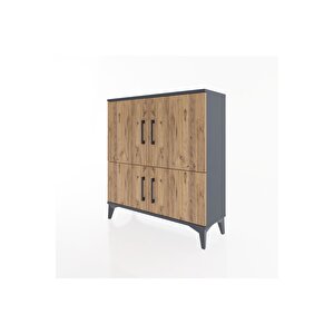 Arges Şifonyer 3 Raflı 4 Kapaklı 88x30x96 Antrasit-çam