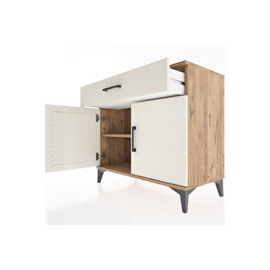 Hyperion Şifonyer Tek Raflı Tek Çekmeceli 2 Kapaklı 88x44x80 Çam-aytaşı