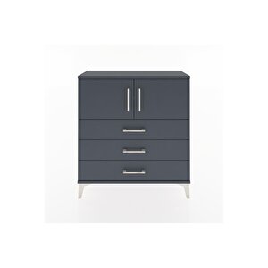 Arges Şifonyer 2 Raflı 3 Çekmeceli 2 Kapaklı 88x30x96 Antrasit-antrasit