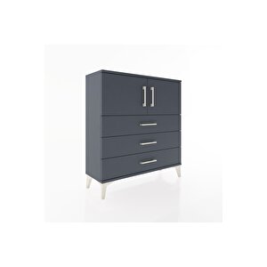 Arges Şifonyer 2 Raflı 3 Çekmeceli 2 Kapaklı 88x30x96 Antrasit-antrasit