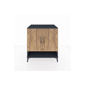 Kronos Şifonyer 3 Raflı 2 Kapaklı 88x59x96 Antrasit-çam