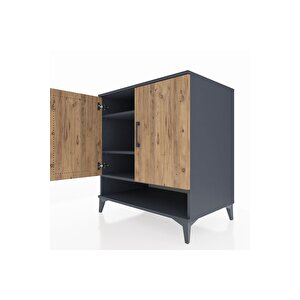 Kronos Şifonyer 3 Raflı 2 Kapaklı 88x59x96 Antrasit-çam