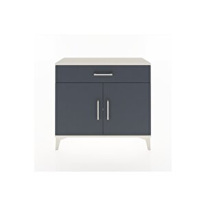 Arges Şifonyer Tek Raflı Tek Çekmeceli 2 Kapaklı 88x30x80 Aytaşı-antrasit