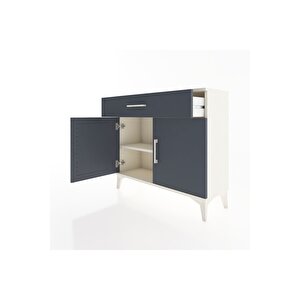 Arges Şifonyer Tek Raflı Tek Çekmeceli 2 Kapaklı 88x30x80 Aytaşı-antrasit