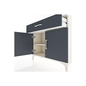 Arges Şifonyer Tek Raflı Tek Çekmeceli 2 Kapaklı 88x30x80 Aytaşı-antrasit