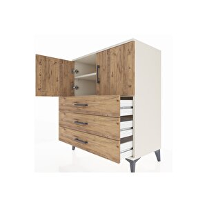 Hyperion Şifonyer 2 Raflı 3 Çekmeceli 2 Kapaklı 88x44x106 Aytaşı-çam