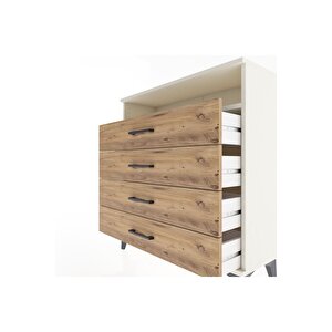 Arges Şifonyer Tek Raflı 4 Çekmeceli 88x30x96 Aytaşı-çam