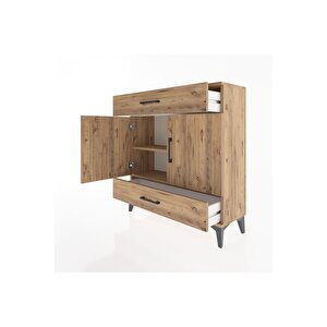 Arges Şifonyer 2 Raflı 2 Çekmeceli 2 Kapaklı 88x30x96 Çam-çam