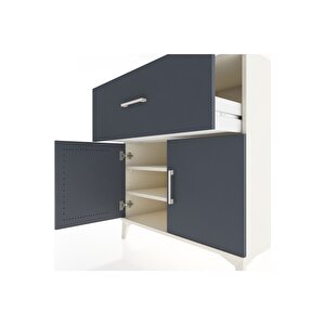 Hyperion Şifonyer 2 Raflı Tek Çekmeceli 2 Kapaklı 88x44x96 Aytaşı-antrasit