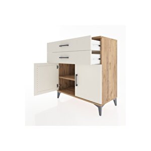 Hyperion Şifonyer Tek Raflı 2 Çekmeceli 2 Kapaklı 88x44x96 Çam-aytaşı