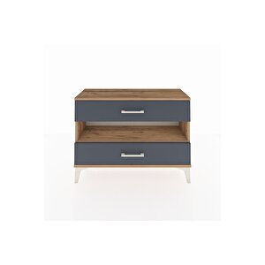 Arges Şifonyer Tek Raflı 2 Çekmeceli 88x30x64 Çam-antrasit