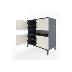 Hyperion Şifonyer 5 Raflı 4 Kapaklı 88x44x96 Antrasit-aytaşı