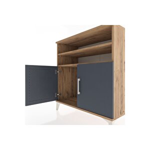 Hyperion Şifonyer 2 Raflı 2 Kapaklı 88x44x96 Çam-antrasit