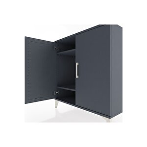 Hyperion Şifonyer 2 Raflı 2 Kapaklı 88x44x96 Antrasit-antrasit