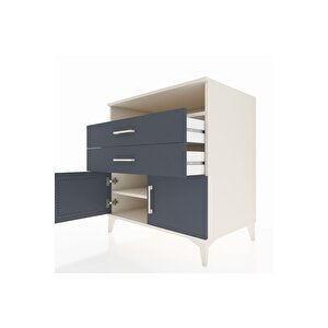 Kronos Şifonyer 2 Raflı 2 Çekmeceli 2 Kapaklı 88x59x96 Aytaşı-antrasit