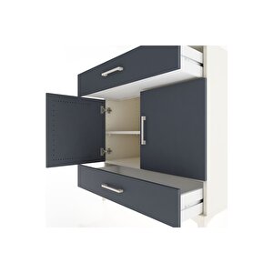 Hyperion Şifonyer 2 Raflı 2 Çekmeceli 2 Kapaklı 88x44x96 Aytaşı-antrasit