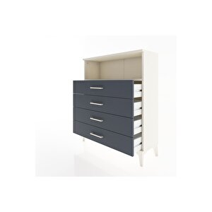 Arges Şifonyer Tek Raflı 4 Çekmeceli 88x30x106 Aytaşı-antrasit