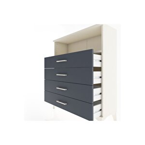 Arges Şifonyer Tek Raflı 4 Çekmeceli 88x30x106 Aytaşı-antrasit