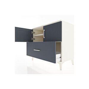 Hyperion Şifonyer 2 Raflı Tek Çekmeceli 2 Kapaklı 88x44x80 Aytaşı-antrasit