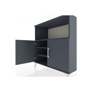 Hyperion Şifonyer 3 Raflı 2 Kapaklı 88x44x96 Antrasit-antrasit