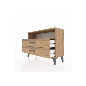 Arges Şifonyer Tek Raflı 2 Çekmeceli 88x30x64 Çam-çam