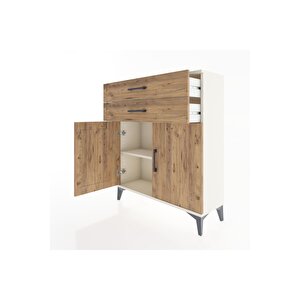 Arges Şifonyer 2 Raflı 2 Çekmeceli 2 Kapaklı 88x30x106 Aytaşı-çam